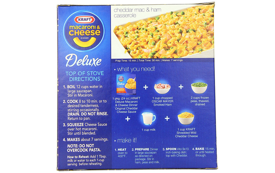 Kraft Macaroni Cheese Dinner, Deluxe Original Cheddar (Family Size)   Box  680 grams